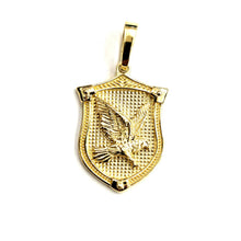 Load image into Gallery viewer, 14k yellow solid Gold Eagle Pendant charm shield fine jewelry Gift Unisex 3.4g
