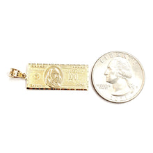 Load image into Gallery viewer, New 14k yellow gold 100 dollar bill money lucky pendant charm fine jewelry 2.1g
