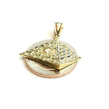 Load image into Gallery viewer, New 10k yellow solid Gold Egyptian pyramid eye Pendant fine gift jewelry 2.3g
