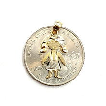 Load image into Gallery viewer, New 14k two tone gold baby girl kid Pendant charm gift fine jewelry for her 0.9g
