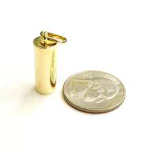 Load image into Gallery viewer, 10k yellow gold 3D Urn pendant For Cremation Ashes Cylinder fine jewelry 6.2g
