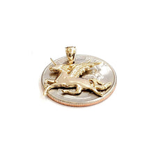 Load image into Gallery viewer, New 14k yellow gold flying unicorn Pegasus pendant charm shiny fine jewelry 1.6g
