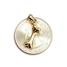 Load image into Gallery viewer, 14k yellow Gold solid dog bone 3D Pendant charm fine jewelry gift unisex 1.9g
