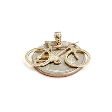 Load image into Gallery viewer, 14k yellow Gold bicycle bike Pendant charm sport biker gift fine jewelry 1.6g
