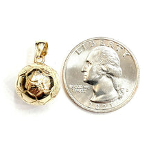 Load image into Gallery viewer, 14k yellow Gold 3D Soccer ball Pendant charm sport game fine jewelry gift 4g

