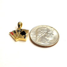 Load image into Gallery viewer, New 14k yellow solid Gold 4 Aces playing cards Pendant charm casino jewelry 1.8g
