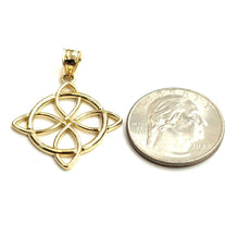 Load image into Gallery viewer, 14k yellow Gold Nudo De Bruja Witches Knot Pendant Gift fine jewelry unisex 3.3g
