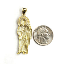 Load image into Gallery viewer, 10k yellow gold saint Jude San juda pendant charm fine religious jewelry 3.7g

