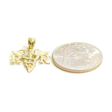 Load image into Gallery viewer, 14k yellow Gold RN caduceus medical sign nurse Pendant charm fine jewelry 1.5g
