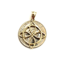 Load image into Gallery viewer, 14k yellow Gold Nudo De Bruja Witches Knot Pendant Gift fine jewelry unisex 2g
