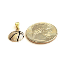 Load image into Gallery viewer, 14k gold Tiny basketball pendant charm Fine Jewelry Sport Gift unisex 0.46" 1g
