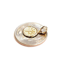 Load image into Gallery viewer, New 14k yellow Gold tiny round seven wishes Long Life Pendant charm jewelry 1.2g
