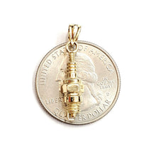 Load image into Gallery viewer, 14k yellow Gold 3D spark plug Pendant charm automobile engine fine jewelry 2.8g
