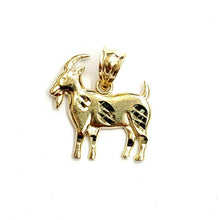 Load image into Gallery viewer, New 10k yellow Gold tiny Goat Pendant charm diamond cut animal fine jewelry 0.9g
