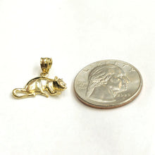 Load image into Gallery viewer, New 14k yellow Gold mouse Pendant animal charm Children gift fine jewelry 1.6g
