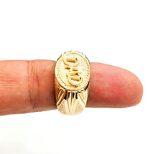 Load image into Gallery viewer, 14K yellow Gold Dad ring solid birthday gift father's day fine jewelry size 11
