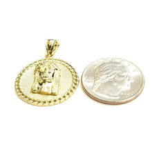 Load image into Gallery viewer, 10k yellow gold round Jesus face head pendant charm religious jewelry 0.97" 3.7g
