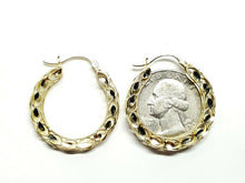 Load image into Gallery viewer, New 10K yellow Gold 1.06&quot; 3.85mm turkish hoop Earrings Round fine jewelry 3.3g
