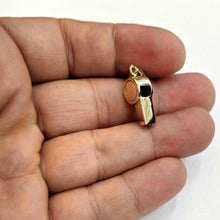 Load image into Gallery viewer, 14k yellow Gold 3D Whistle Coach Athletics  Pendant sport game fine jewelry 3.8g
