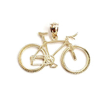 Load image into Gallery viewer, 14k yellow Gold bicycle bike Pendant charm sport biker gift fine jewelry 1.6g
