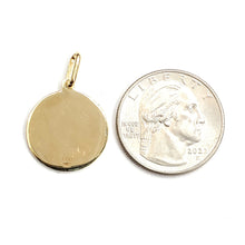 Load image into Gallery viewer, 14k solid yellow Gold round saint Christopher Pendant religious gift 0.72" 3.1g
