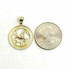Load image into Gallery viewer, 10k yellow Gold round Capricorn Sea Goat zodiac Pendant charm fine jewelry 2.4g
