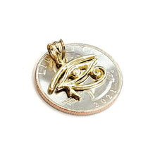 Load image into Gallery viewer, 10k yellow Gold Egyptian eye of Horus protection Pendant fine jewelry 1g
