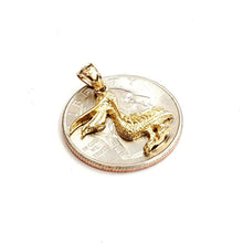 Load image into Gallery viewer, New 14k yellow Gold pelican Bird Pendant charm unisex gift fine jewelry 1.9g
