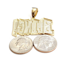 Load image into Gallery viewer, New 10k yellow Gold solid Bling word Pendant charm diamond cut fine jewelry 9.5g
