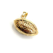 Load image into Gallery viewer, 14k yellow Gold football 3D ball Pendant charm fine sport jewelry unisex 4.4g
