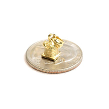 Load image into Gallery viewer, New 14k yellow gold Solid Tiny 3D Bell pendant charm Gift fine jewelry 1.9g
