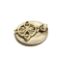 Load image into Gallery viewer, 14k yellow Gold Nudo De Bruja Witches Knot Pendant fine jewelry unisex 1.5g
