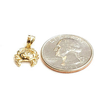 Load image into Gallery viewer, New 14k yellow Gold tiny crab cancer zodiac sign Pendant charm fine jewelry 1.2g
