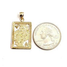 Load image into Gallery viewer, 14k yellow Gold king of heart Pendant playing card gambling fine jewelry 3.2g
