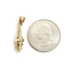 Load image into Gallery viewer, 14k yellow Gold 3D spark plug Pendant charm automobile engine fine jewelry 2.8g
