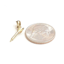 Load image into Gallery viewer, 14k yellow Gold solid 3D lawn Dart Pendant charm dartist gift fine jewelry 0.9g
