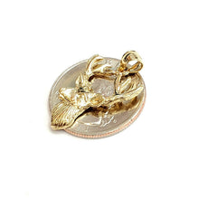 Load image into Gallery viewer, 14k yellow Gold deer buck male head Hunting Pendant charm gift jewelry 2g

