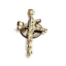 Load image into Gallery viewer, 14k yellow Gold AK-47 machine gun military rifle Pendant charm fine gift 10.1g
