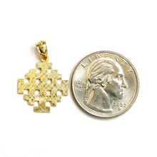 Load image into Gallery viewer, 14k Yellow gold Jerusalem Cross medal pendant charm religious fine jewelry 1.3g
