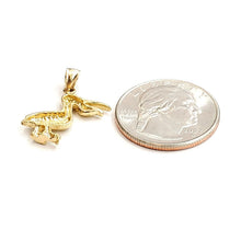 Load image into Gallery viewer, New 14k yellow Gold pelican Bird Pendant charm unisex gift fine jewelry 1.9g
