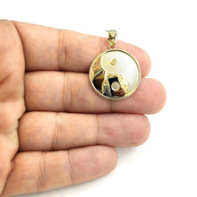 Load image into Gallery viewer, New 10k solid yellow Gold yin ying yang taoist symbol Pendant jewelry 0.96" 3g
