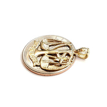Load image into Gallery viewer, New 14k yellow Gold libra zodiac sign scale Pendant charm gift fine jewelry 1.7g
