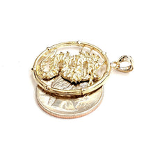 Load image into Gallery viewer, 14k yellow Gold round dragon Pendant charm solid gift fine jewelry unisex 5.5g
