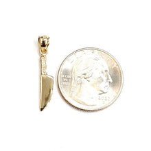 Load image into Gallery viewer, 14k yellow Gold solid 3D kitchen utensil knife Pendant charm fine jewelry 1.1g

