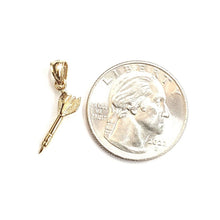 Load image into Gallery viewer, 14k yellow Gold solid 3D lawn Dart Pendant charm dartist gift fine jewelry 0.9g
