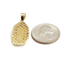 Load image into Gallery viewer, 14k yellow gold virgin Mary Guadalupe pendant diamond cut religious jewelry 3.9g
