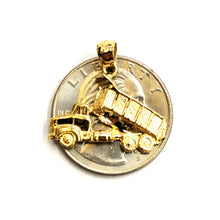 Load image into Gallery viewer, 14k yellow Gold  Dump truck car trucking Pendant charm gift fine jewelry 2.3g
