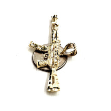 Load image into Gallery viewer, 14k yellow Gold AK-47 machine gun military rifle Pendant charm fine gift 10.1g
