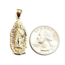 Load image into Gallery viewer, 14k yellow gold virgin Mary Guadalupe pendant diamond cut religious jewelry 3.9g
