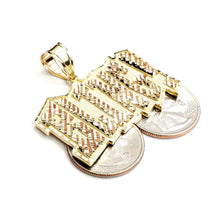 Load image into Gallery viewer, New 10k yellow Gold solid Bling word Pendant charm diamond cut fine jewelry 9.5g
